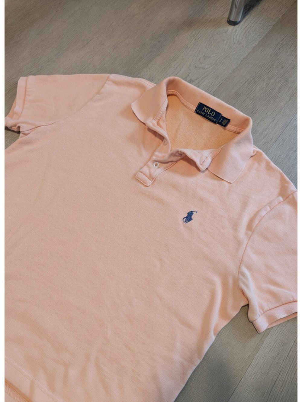 Polo Ralph Lauren Polo Shirt Salmon Peach Pique Preppy Casual Retro Mens S